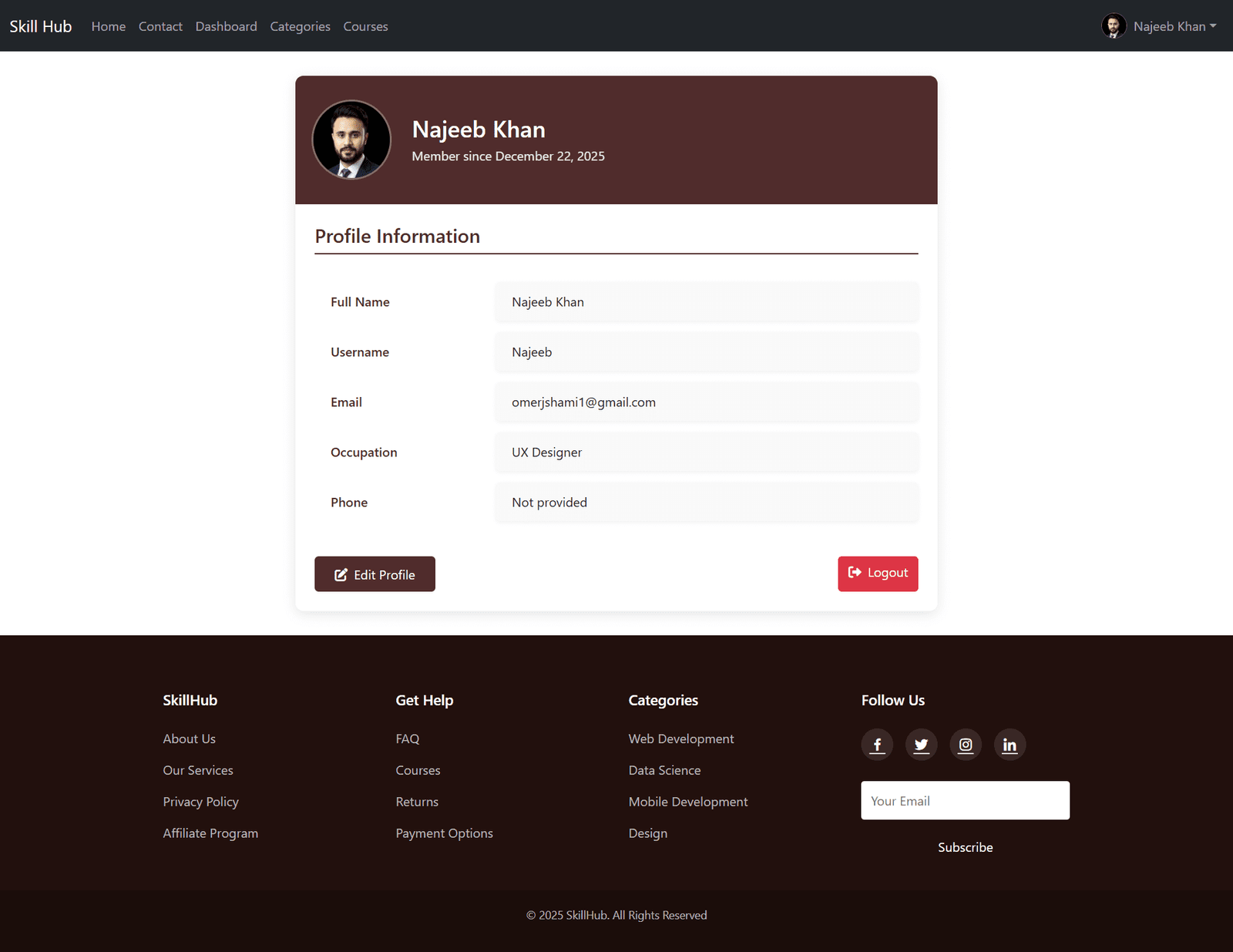 screencapture-localhost-SKILLHUB-profile-php-2025-12-22-21_47_31
